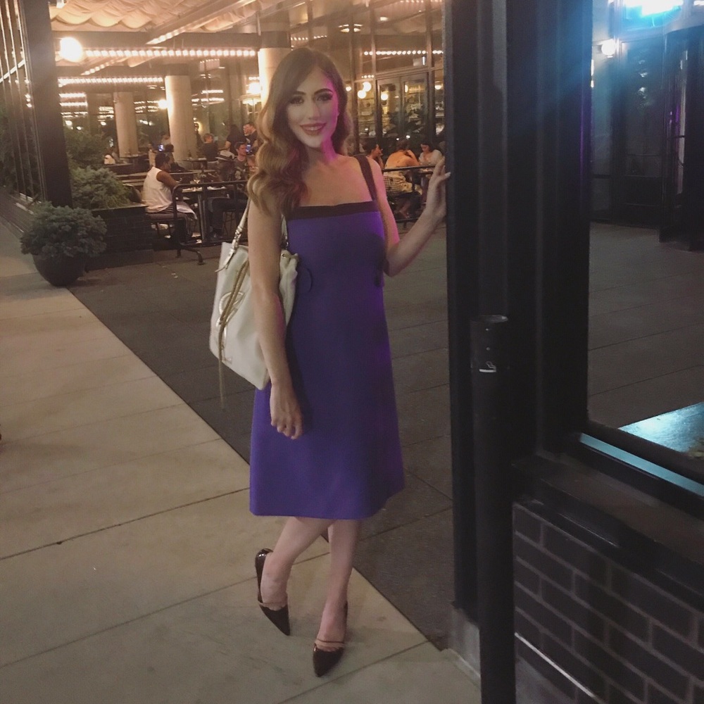 Vintage Purple Prada Work Dress/ Wool Office Dress - Picture 8 of 8